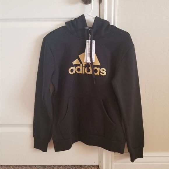 NWT ADIDAS Black Hoodie Sweatshirt - Picture 2 of 5